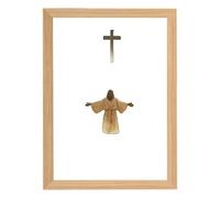 MotiveTech Jesús Lámpara Decorativa de Arte 4D LED con Base Estable Y Marco de Madera Imagen Flotante Y Luz Suave Adecuada para Regalo de Cumpleaños Me, Style a