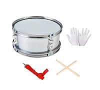 MotiveTech Juego de Percusión de Caja de 11 Pulgadas con Correa de Acero Inoxidable Y Parche de Pet, Sonido Completo, Adecuado para Principiantes, Adultos Y Niño, Gris