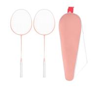 MotiveTech Juego de Raquetas de Bádminton Luminosas para Práctica de Bádminton, Accesorio con Absorción de Impactos Y Bolsa de Transporte Que en La Oscuri, Rosa