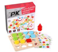 MotiveTech Juego de Rompecabezas para Niños con Bloques Geométricos y Tarjetas de Patrones para Desarrollar Reconocimiento de Colores Pensamiento Lógico
