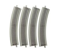 MotiveTech Juego de Vías de Ferrocarril Modelo 4 Piezas, Vía Terminal, Juguete Educativo, Accesorios Ferroviarios, Hierro PP, para Proyectos de Manualidade, Curvo