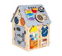 MotiveTech Juguete Casa Ocupada con Paneles Interactivos Educativo Tablero Método Educativo Interactivo para Guarría, Gris, Teléfono Musical