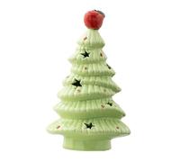 MotiveTech Lámpara de Noche de de Navidad, Figura Decorativa de Cerámica, Lámpara LED Luminosa, Adorno para Escritorio, Mesa, Dormitorio, Sala de Estar, Ad, Verde
