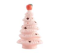 MotiveTech Lámpara de Noche de de Navidad, Figura Decorativa de Cerámica, Lámpara LED Luminosa, Adorno para Escritorio, Mesa, Dormitorio, Sala de Estar, Ad, Rosa