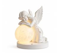 MotiveTech Lámpara Noche con Figura Ángel Cálida Lámpara Esférica Ángel Mate para Dormitorio