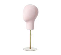 MotiveTech Mannequin Cabeza Exhibidor para Peluca Base Desmontable Modelo de Gorros Mujer Hombre Adulto Metal Resistente Apto para Barbershop Salón Tiendas, Rosa