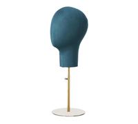 MotiveTech Mannequin Cabeza Exhibidor para Peluca Base Desmontable Modelo de Gorros Mujer Hombre Adulto Metal Resistente Apto para Barbershop Salón Tiendas, Azul