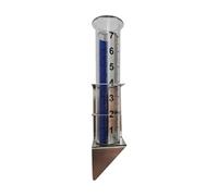 MotiveTech Medidor con Soporte Acero Inoxidable Preciso Pluviómetro con Tubo Marcado Transparente Práctico para Terrazas, Observación Meteorológica, Grande