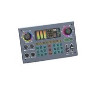 MotiveTech Mezclador Audio para Mesa Exrno Mezclador con Tarjeta Sonido Plug And Play Tarjeta Sonido con Alimentación Fantasmal 48V para Streamers