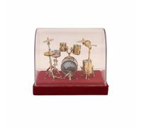 MotiveTech Miniatura Batería Tambor Set Maqueta Figurita Adorno de Colección con Instrumento en Miniatura Estructura de Cobre Chapado y Níquel Adecuada para , A , Pequeño 14 10 10cm