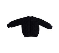 MotiveTech Miniatura Cardigan Muñeco Ropa Abrigo Suéter Hecho a Mano en Tejido para Figura Masculina Adecuado para Colecciones de Muñecos Ambientación de Diorama, Negro