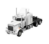 MotiveTech Modelo de Camión de Metal Camión en Miniatura Fundido a Presión Escala 1:32, Vehículo Pesado con Luz y Sonido, Neumáticos de Goma, Decoración de Mesa, Regalo Educativo para Niños Blanco