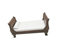 MotiveTech Muebles para Casa de Muñecas 1/12 Cama de Madera Cama en Miniatura para Casa de Muñecas Modelo de Cama Individual en Miniatura