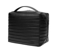 MotiveTech Neceser de Maquillaje Bolso Cosmético Estuche Organizador Trousse Apertura y Lateral para Asa de Mano Adecuado para Viaje Tocador Baño, Array, Negro
