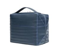 MotiveTech Neceser de Maquillaje Bolso Cosmético Estuche Organizador Trousse Apertura y Lateral para Asa de Mano Adecuado para Viaje Tocador Baño, Array, Azul Marino