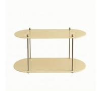 MotiveTech Organizador Acrílico Dos es Abierto Estante Acrílico con Soportes Metal Elegante para Sala, Amarillo Queso
