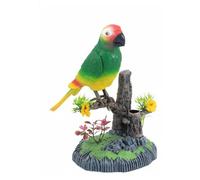 MotiveTech Pájaro Activado por Voz Ave Interactiva Loro Juguete Electrónico Adorno de Mesa con Sensores y Automáticos Cabeza Giratoria y Aleteo Soporte Tipo, Verde, 506H
