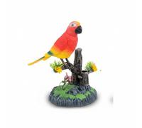MotiveTech Pájaro Activado por Voz Ave Interactiva Loro Juguete Electrónico Adorno de Mesa con Sensores y Automáticos Cabeza Giratoria y Aleteo Soporte Tipo, Rojo, 506G
