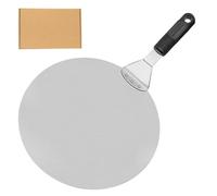MotiveTech Pala para Pizza Pala Pizza Redonda Horno Base Ancha Acero Antióxido Mango Madera Control Estable Entrada y Salida Adecuada para Cocina Casera Hornos a Gas Hornos Eléctricos, style to 1