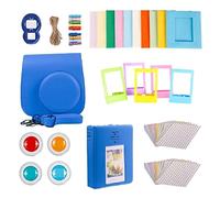 MotiveTech para Mini 9 Camera PU Case + Close Up Lens Gift Set, Azul Cobalto