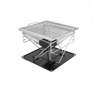 MotiveTech Parrilla Plegable Exterior Parrilla Barbacoa Fogón Brasero Cocina para Carbón O Leña Estructura Plegable Acero Inoxidable Adecuada para Camping Picnics Jardín Tertulias 40cmx45cmx36cm