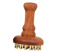 MotiveTech Peine de Masaje de Madera Y Latón con 29 Dientes, Compacto para Uso Doméstico, para Adultos Y Familias.