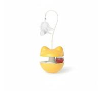 MotiveTech Pelota Interactiva para Gatos con Bola de y Varilla con Diseño Oscilante Que Despierta a Golpear y Perseguir Adecuada en Casa Reducción de Aburrimiento, Amarillo Vibrante