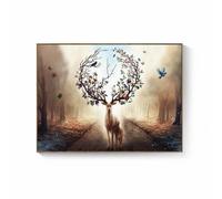 MotiveTech Pintura Abatible para Cuadro Eléctrico Ocultación Elegante Cuadro Decorativo para Panel Eléctrico Protección contra, 80 60cm Cubre 68 50cm, B - Ciervo Madre E Hijo