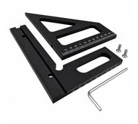 MotiveTech Regla Multiángulo Alta Precisión | Desmontable, ángulo Aluminio con Llave Hexagonal, Multifuncional, Herramienta, para Taller, profesionales del diseño, Negro