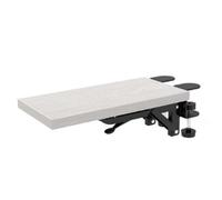 MotiveTech Reposabrazos Ergonómico para Ordenador, Soporte para Brazos, Reposamuñecas, Extensión de Teclado, Bandeja de Madera, Almacenamiento Compacto, Montaje, Blanco