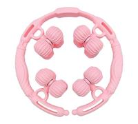 MotiveTech Rodillo de Piernas de 16 Ruedas con Abrazadera Circular para Masajear Los Músculos de Los Muslos Y La Espalda, Así como para Masaje de Tejido Profundo, Rosa