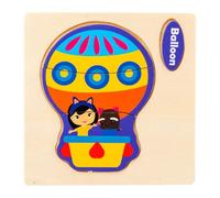 MotiveTech Rompecabezas de Madera, Juguete Educativo para El Desarrollo de La Motricidad Fina, Juego Adecuado para Niños Y Niñas, Globo Aerostático
