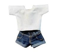 MotiveTech Ropa para Figura de Acción 1/12 Camiseta con Pantalones Cortos Miniatura Jeans de Tela Conjunto Moderno Adecuado para Colección y Fotografía de, Pantalones Azules