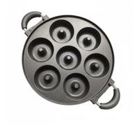 MotiveTech Sartén Multicavidad Cavidades Moldeadas Sartén Antiadherente Borde Ancho Utensilio Cocina para Fogón, 7 Agujeros Para Donas