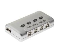 MotiveTech Selector de Periféricos USB de 4 Puertos Manualmente, Compatible con Escáneres E Impresoras.