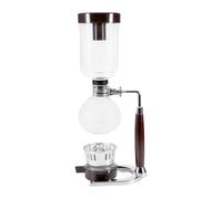MotiveTech Sifón Cafetera de Vidrio Resistente con Mango de Madera Olla de Café de Vacío Tetera Transparente Diseño Elegante para Preparar Café y Té Adecuada, tal como se describe, 500ml
