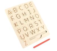 MotiveTech Tablero de Aprendizaje Infantil Abecedario Pizarra de Tabla Educativa Juguete Didáctico Madera Resistente con Surcos para Caligrafía Doble Cara Letras