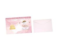 MotiveTech Tarjeta de Cumpleaños Gigante, Tarjeta de Felicitación, Libro de Visitas, Invitación de Cumpleaños, Soporte de Mesa, Papel Impermeable, Mensaje Person, Rosa