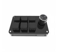 MotiveTech Teclado Programable Personalizado de Macros Auxiliar con Perilla para Copiar Pegar Deshacer y Cambiar Diseño Compacto de, Negro