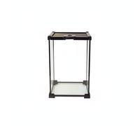 MotiveTech Terrario para Reptiles Buena Ventilación Caja de Cría de Cristal Portátil Terrario Panorámico para Exhibición, 20x20x30cm