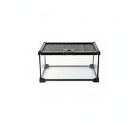 MotiveTech Terrario para Reptiles Buena Ventilación Caja de Cría de Cristal Portátil Terrario Panorámico para Exhibición, 30x20x16cm