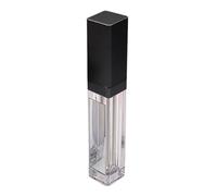 MotiveTech Tubos Vacíos de 7 Ml de Bálsamo Labial Recargable Transparente con Espejo, Claro + Negro