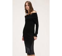 Motivi Off-shoulder Knit Dress With Slip Black Talla: XS | Vestidos Midi Outlet | Mujer | Negro