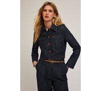 Motivi Short Denim-effect Jacket Blue Talla: 38 | Cazadoras Cropped Outlet | Mujer | Azul