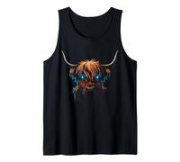 Motivo de Vaca de Las Tierras Altas, Amante de los Animales, Granja, Vida Silvestre, Ojos Azules Camiseta sin Mangas