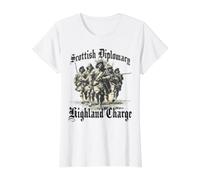 Motivo del Guerrero del Clan Highlander | Historia de Camiseta gráfica económica, Mujer, Blanco, M