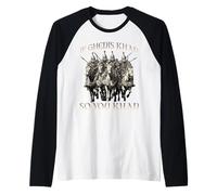 Motivo del Humor de Genghis Khan Imperio Mongol Horda Dorada Camiseta Manga Raglan