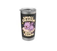 Motivo dragón pequeño gran bostezo Vaso térmico de acero inoxidable de doble pared