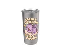 Motivo dragón pequeño gran bostezo Vaso térmico de acero inoxidable de doble pared