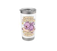 Motivo dragón pequeño gran bostezo Vaso térmico de acero inoxidable de doble pared